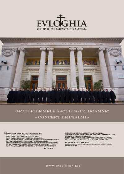 CONCERT DE PSALMI AL GRUPULUI EVLOGHIA, duminica 11 iulie, orele 19.00, la biserica Sf. Elefterie