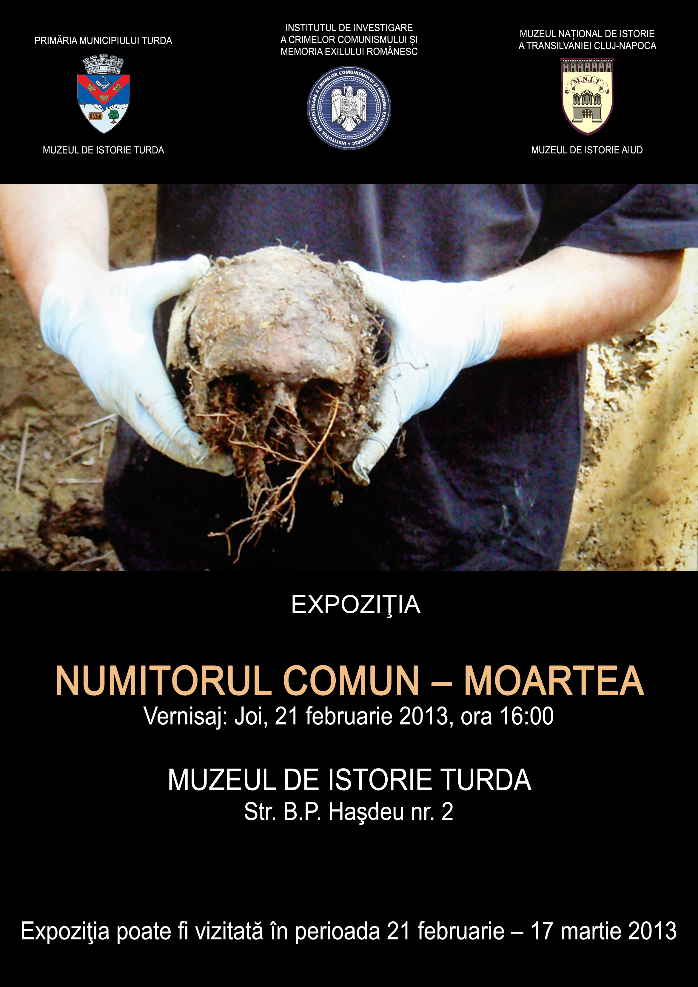 SA NU UITAM CRIMELE COMUNISMULUI! <i>“Numitorul comun – moartea”</i> -expozitie cu vernisaj joi, 21 februarie, la Turda