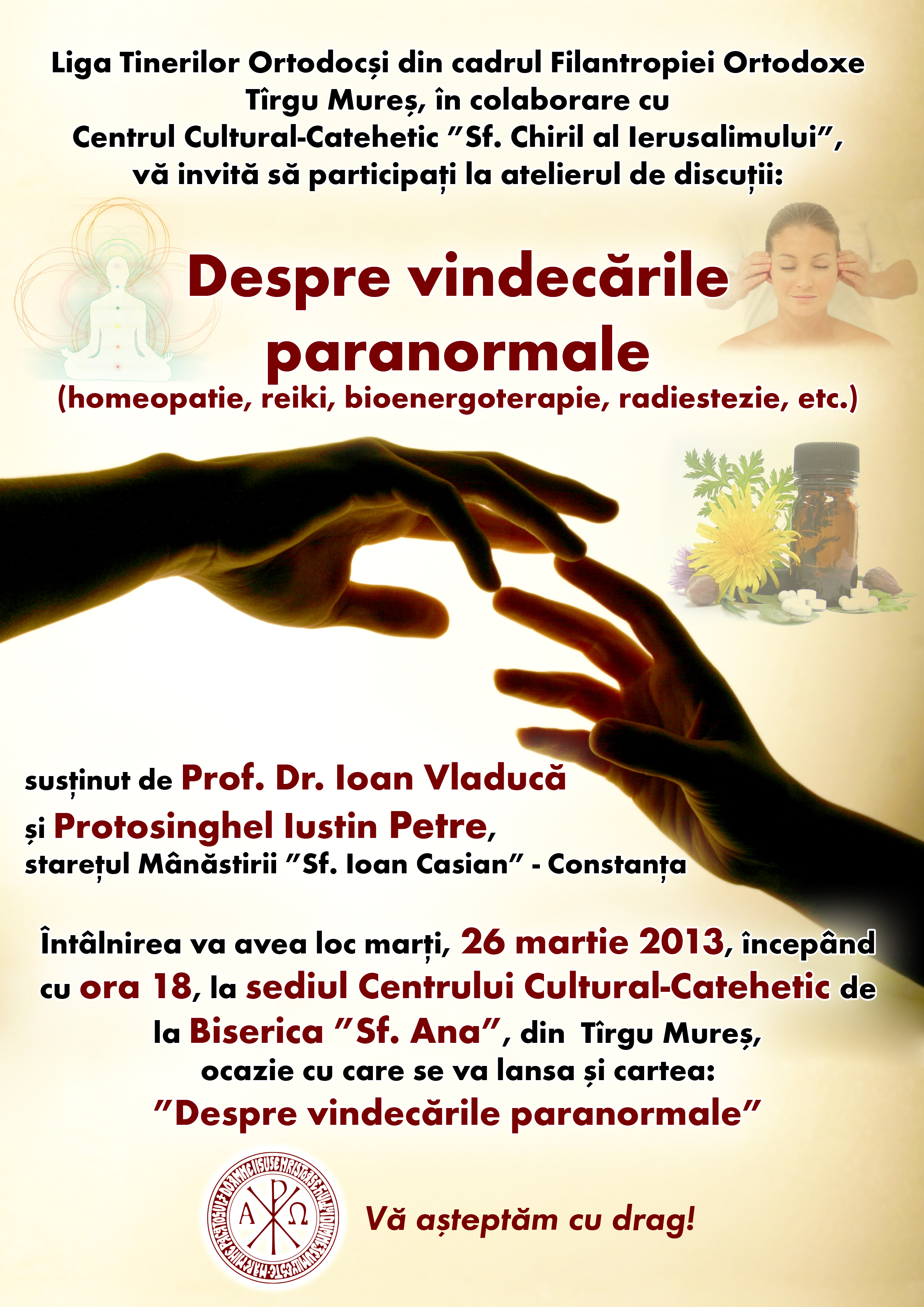 Conferinta <i>“DESPRE VINDECARILE PARANORMALE”</i> la TIRGU-MURES cu Ioan Vladuca si Parintele Iustin Petre