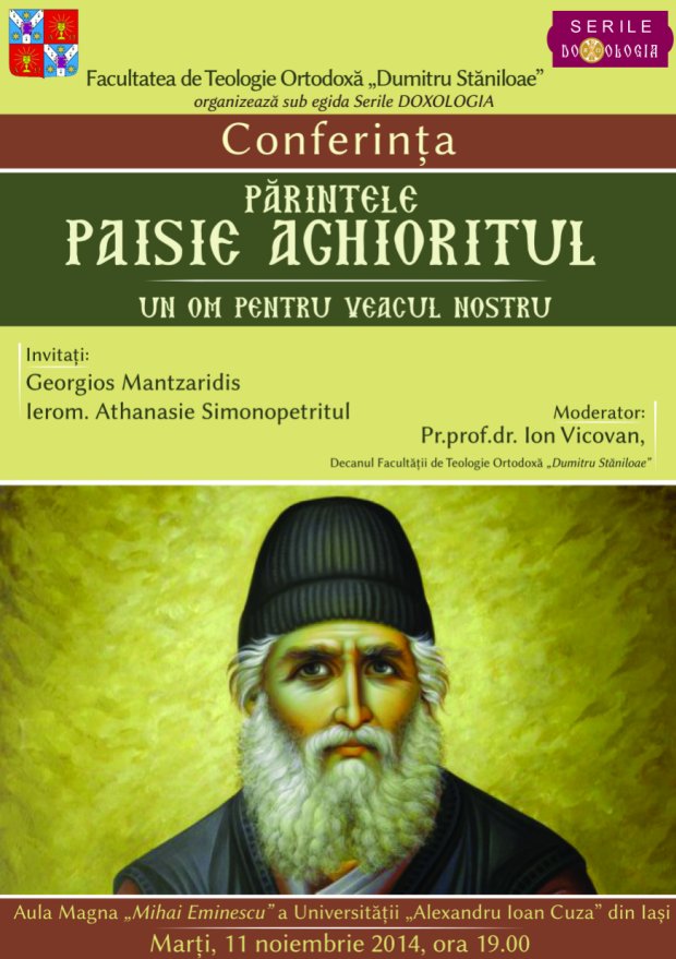 Georgios Mantzaridis și Ierom. Athanasie Simonopetritul la Serile DOXOLOGIA despre <i>“Parintele PAISIE AGHIORITUL – Un om pentru veacul nostru”</i>