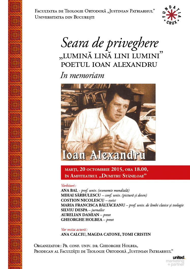 Seara de priveghere dedicata poetului Ioan Alexandru