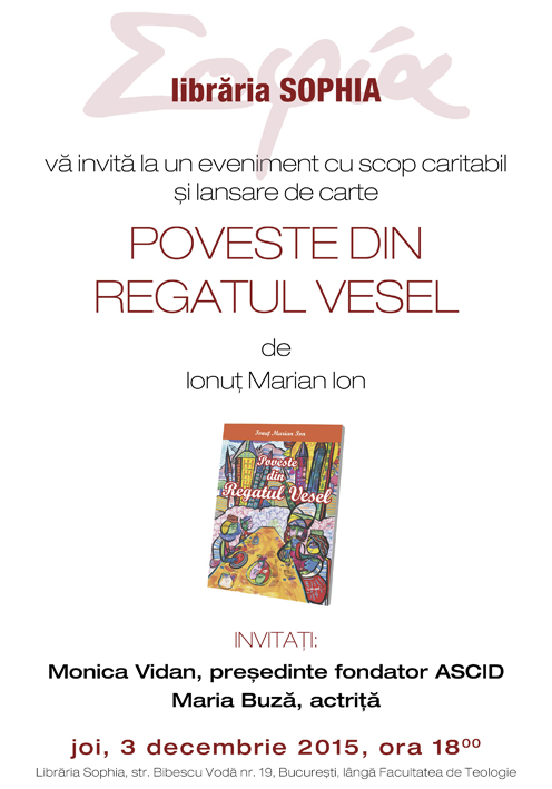 POVESTE DIN REGATUL VESEL, lansarea cartii scrise de tanarul IONUT MARIAN ION, bolnav de DISTROFIE MUSCULARA
