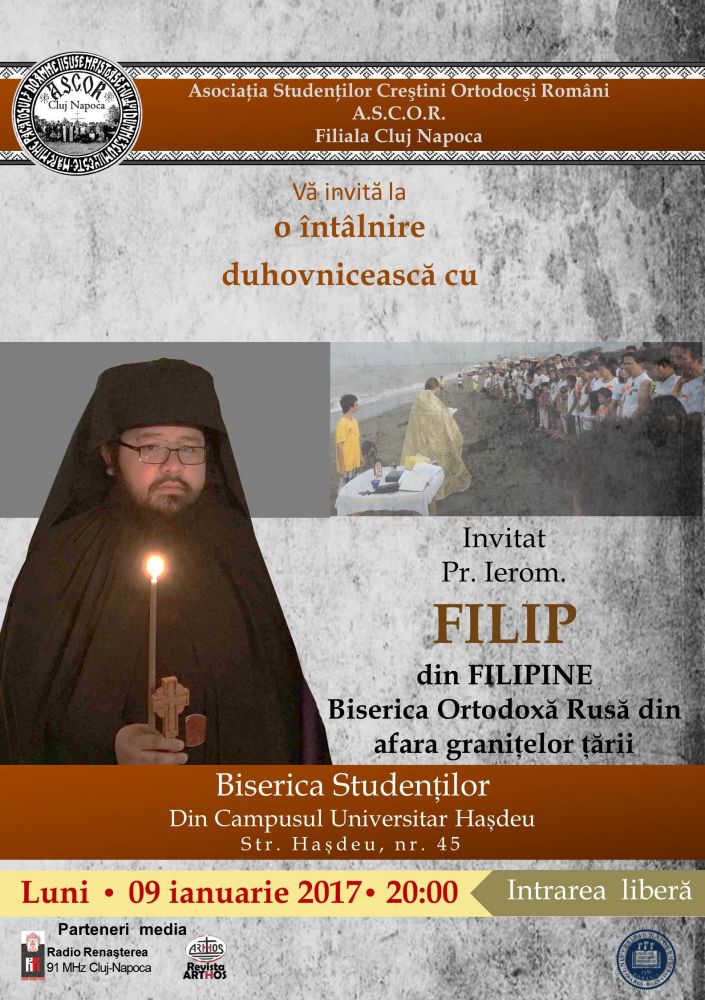 ASCOR Cluj: O întâlnire cu PARINTELE IEROMONAH FILIP din Filipine (ROCOR)