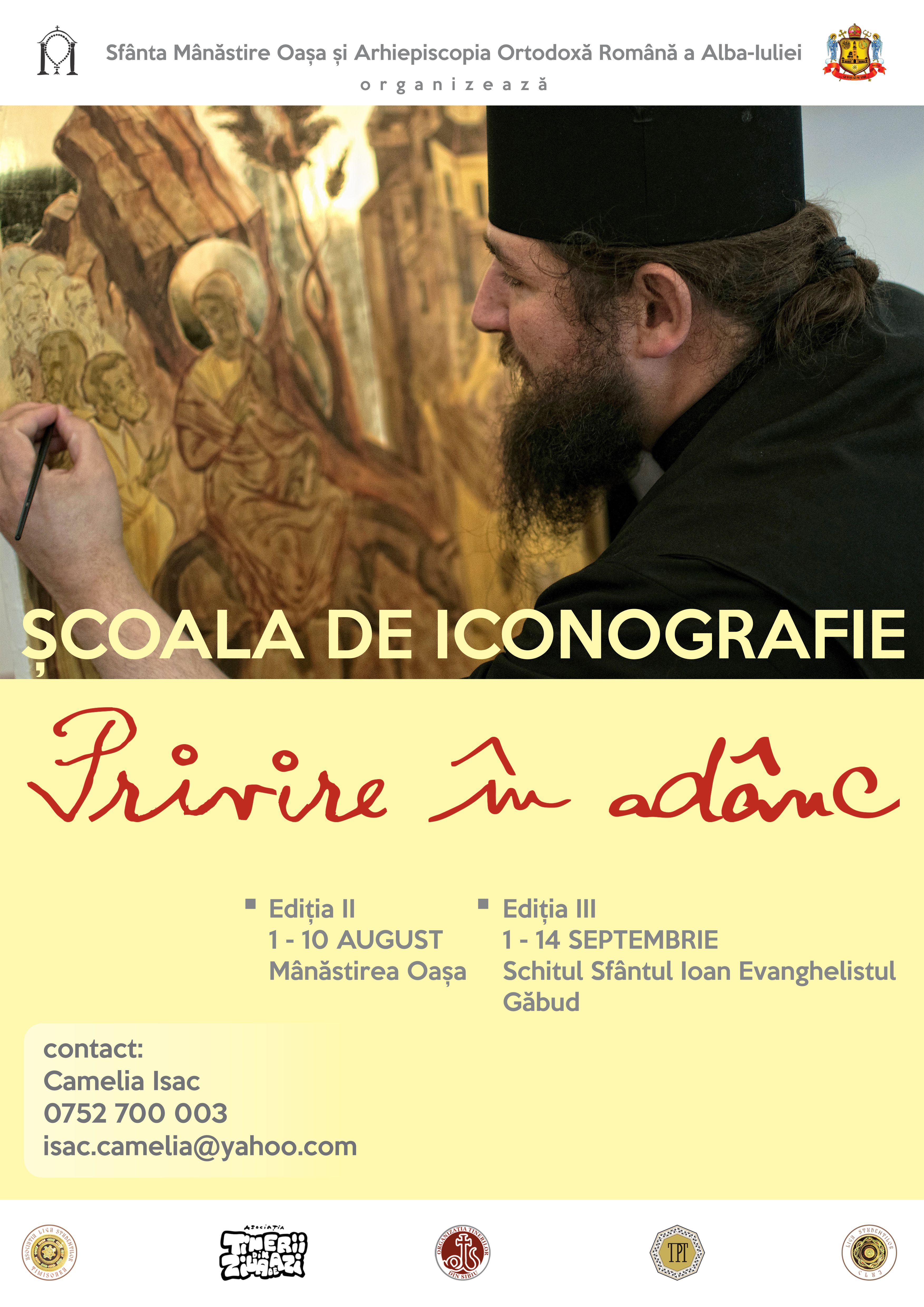 ŞCOALA DE ICONOGRAFIE „PRIVIRE ÎN ADÂNC”, ediţia a II-a, 1 – 10 august 2017, Mânăstirea Oaşa