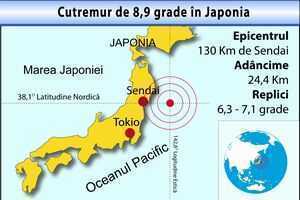 CUTREMUR CU MAGNITUDINEA DE 8,9 URMAT DE TSUNAMI DEVASTATOR IN JAPONIA