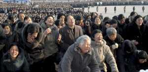 North Koreans cry