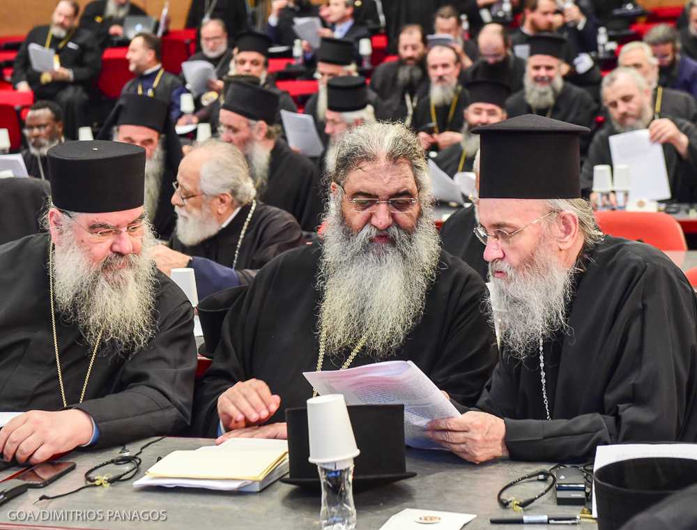 June 25, 2016 - Signing of Documents at the Holy and Great Council Οι εργασίες της Αγίας και Μεγάλης Συνόδου συνεχίζονται στην Κρήτη Οι εργασίες της Αγίας και Μεγάλης Συνόδου της Ορθοδόξου Εκκλησίας, που ξεκίνησαν την περασμένη Δευτέρα, 20 Ιουνίου 2016, συνεχίζονται μέσα σε πνεύμα αγάπης, ενότητας και αδελφικής κατανόησης από τον πρώτο έως τον τελευταίο Ιεράρχη που συμμετάσχει εις αυτήν. Όλα προχωρούν ομαλά, με τη χάρη του Τριαδικού Θεού, τη συνεργασία όλους των μελών της Αγίας και Μεγάλης Συνόδου και την ευστροφία του Προέδρου αυτής, Παναγιωτάτου Οικουμενικού Πατριάρχου. PHOTOS: © GOA/DIMITRIOS PANAGOS