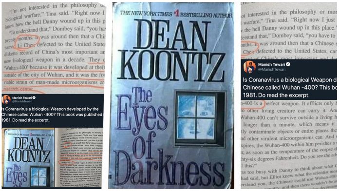 <i>„OCHII INTUNERICULUI”</i> sau despre STRANIA “PROFETIE” fictionala din 1996 a SCRIITORULUI AMERICAN Dean Koontz, despre un virus-arma biologica intitulat WUHAN 400