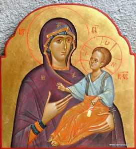 Mother-of-God-with-Child-egg-tempera-on-wood-26-x-25-cm-2004-