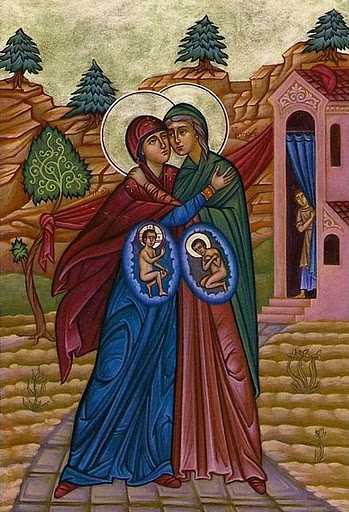 Elizabeth visited by the Theotokos