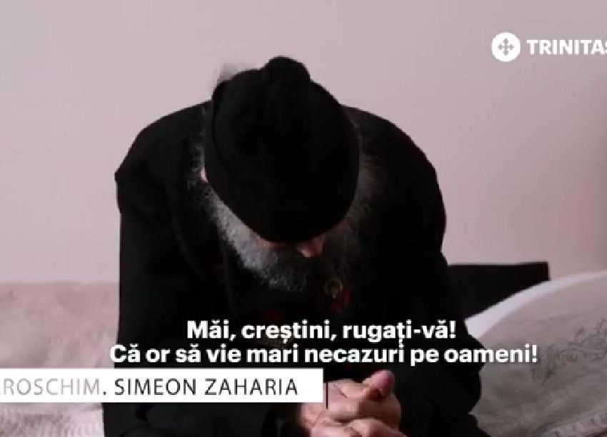 <i>“Măi creștini, rugați-vă, că or să vie mari necazuri pe oameni! Oamenii nu se mai roagă lui Dumnezeu”</i> (PĂRINTELE SIMEON ZAHARIA în documentarul Trinitas TV despre <i>Mănăstirea Sihăstria</i>)